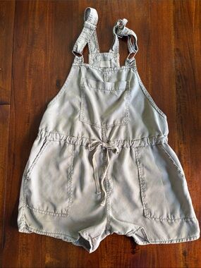 Altar’d State Lightweight Taupe/Green Overalls Romper